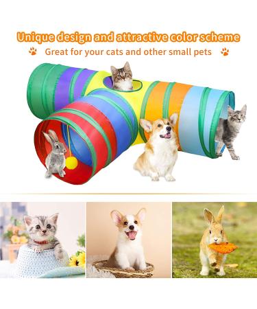 Malier Cat Toys Set Collapsible Tunnels, Interactive Feather Toy, Crinkle Balls, 3 Way Tube Indoor Cat & Kitten Play Set - Buy Online on SooperMarket.com