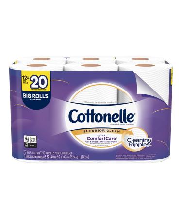 Cottonelle Ultra ComfortCare Soft Toilet Paper, 12 Big Rolls, Bath Tissue