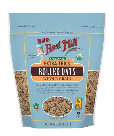 Bob's Red Mill Organic Extra Thick Rolled Oats Whole Grain 32 oz (907 g)