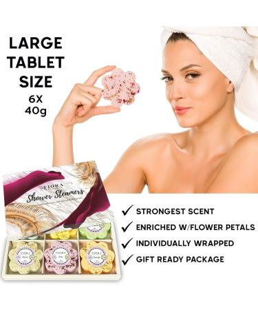 Fiora Naturals Shower Bombs: 12 Aromatherapy Vapor Tablets for Women | Stress Relief Essential Oil Shower Steamers | Spa Bath Bomb Gift - Buy Online on SooperMarket.com