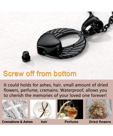 U7 Women's Cremation Urn Necklace - Celtic Knot & Wing Design - Stainless Steel Pendant for Ashes - Memorial Jewelry - Buy Online on SooperMarket.com