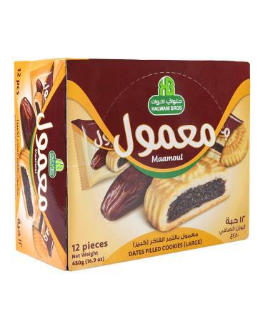 Halwani Bros Saudi Date Mamoul Cookies - 100% All Natural Shortbread Biscuits, 12ct. 16.9oz - Buy Online on SooperMarket.com