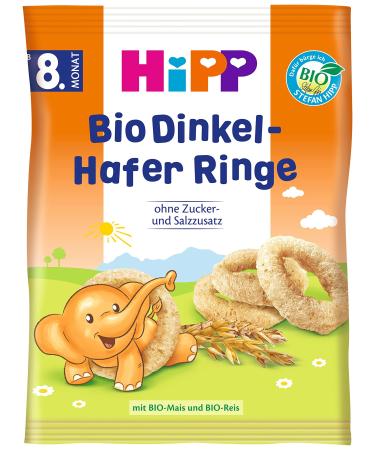 HiPP Organic Snack Products Organic Spelt-Oat Rings Pack of 7 (7 x 30 g)