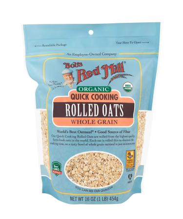 Bob's Red Mill Organic Quick Cooking Rolled Oats, 16 Oz 16 Ounce Resealable