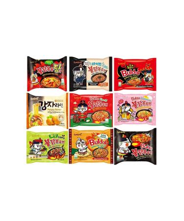 Samyang Korean Assorted Top Spicy Ramen Instant Noodles Challenge (Pack of 30) at least 7 Different Flavour by CNMART