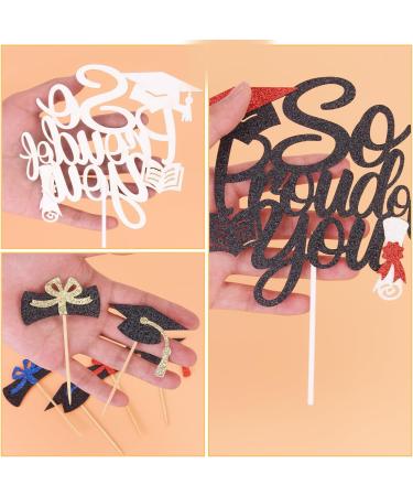POFIBO 28 Pieces Graduation Cake Toppers Graduation Cake Toppers Cupcake Toppers Graduation Gadget Decorations - Buy Online on SooperMarket.com