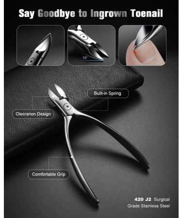 FERYES Pedicure Knife Ingrown Toenail Kit - 7 PCS Professional Toenail Grooming Tool Set with Super Sharp Clippers - Includes Leather Case - Buy Online on SooperMarket.com