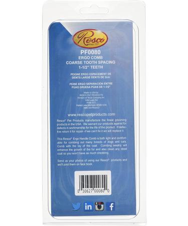 Resco USA-Made Coarse Ergonomic Comb for Dog, Horse & Cat Grooming | Brushed Aluminum Finish - Buy Online on SooperMarket.com