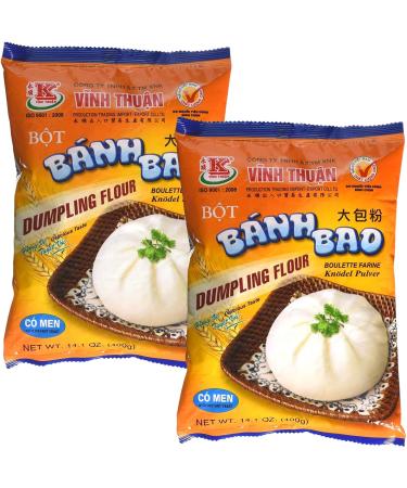 Vinh Thuan VT Asian Dumpling Flour Bot Banh Bao 2 Pack of 400g Traditional Vietnamese Chinese Rice Dumpling Bun For Meat Vegan Halal Recipes