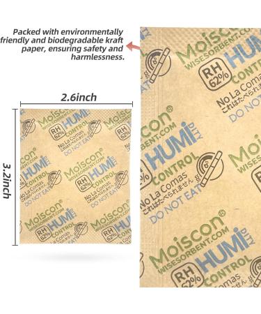 WISESOR 60-Pack Two-Way Moisture Control Packs | 62% RH 8g for 28ml Herbs Storage - Keep Your Herbs Fresh! - Buy Online on SooperMarket.com