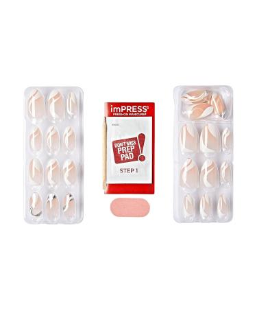 KISS imPRESS No Glue Mani Press On Nails - On My Mind White Almond Shape Medium Size Includes 30 Nails & Accessories - Shop Now Internationally - Buy Online on SooperMarket.com