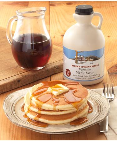 Hidden Springs Maple 100% Natural Vermont Maple Syrup - Grade A Dark Robust - 64oz - Family Farms - BPA-Free Jug - Buy Online on SooperMarket.com