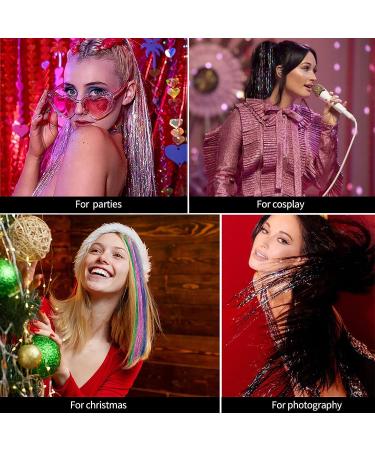 Iriisy Feather Hair Extensions & Tinsel Kit - 51 Pieces, 25 Colors - Sparkling Synthetic Hair Accesories for Christmas, Women, Cosplay - Buy Online on SooperMarket.com