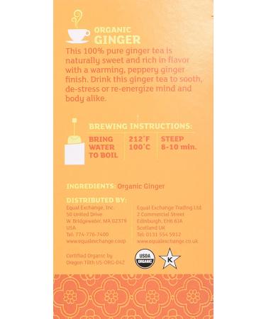 Equal Exchange Organic Ginger Herbal Tea - Caffeine Free, 20 Tea Bags (1.05 oz) - Buy Online on SooperMarket.com