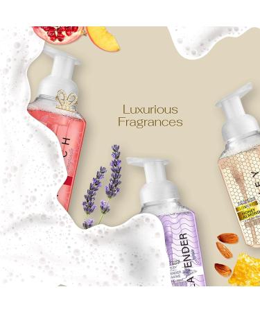 Lovery Foaming Hand Soap 3-Pack with Aloe Vera & Essential Oils - Alcohol-Free Moisturizing Hand Wash in Honey Almond, Pomegranate, Peach, Lavender, and Jasmine Scents - Buy Online on SooperMarket.com