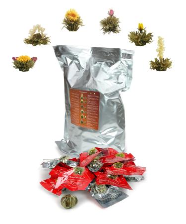 Creano tea flowers 36 tea balls white tea bulk pack blooming tea in bulk pack tea roses blooming tea flowering tea