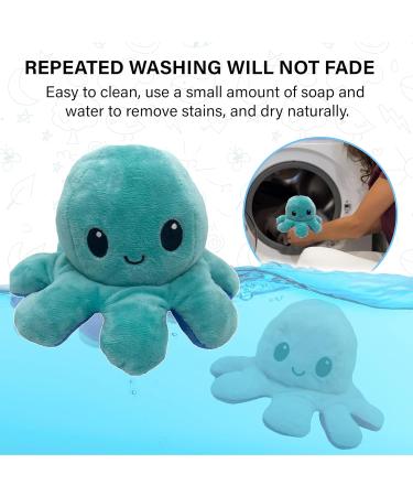 XEANCO Octopus Plushie - Double-Sided Flip Reversible Soft Stuffed Toy for Kids and Friends in Sea Green Blue | Perfect for Playing & Expressing Mood - Buy Online on SooperMarket.com