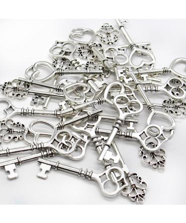 30PCS Antique Skeleton Keys Vintage Steampunk Juliet Collection - Silver - Buy Online on SooperMarket.com