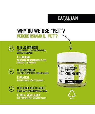 Eatalian by amz Better Protein Pistachio Cream Crunchy 200g - Sweet & Creamy Spread for Bread Sweets Ice Cream & Cakes - Made in Italy - Buy Online on SooperMarket.com