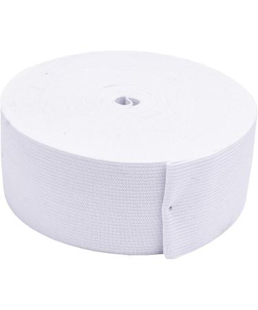 Mandala Crafts White Knit Elastic Band - 2 Inches 25 Yards - Flat Stretch Strap Spool for Waistbands - Sewing Elastic - Buy Online on SooperMarket.com