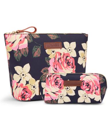 Lokass cultural bag Cultural bag 2 in 1 cosmetic bag make-up bag for women women waterproof wash bag Travel wash bag toilet bag with a handle approx. 21x10x19cm (approx. 4 liter) peony-2 in 1