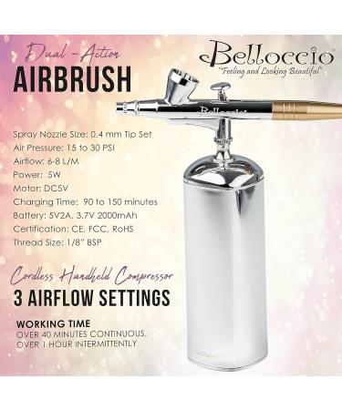 Buy Belloccio Cordless Handheld Airbrushing Makeup System - Rechargeable 15-30 PSI for Makeup Art & Crafts - Global Shipping Available - Buy Online on SooperMarket.com