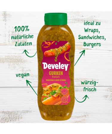 Develey Cucumber Relish Pack of 3 (3 x 875ml) - Crisp & Fresh Flavor for International Shipping - Buy Online on SooperMarket.com