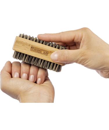 REMOS Double-Sided Hand & Nail Brush | Beech Wood with Natural Grey Bristles - Buy Online on SooperMarket.com