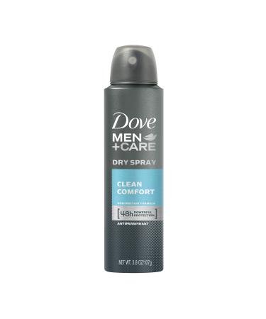 Dove Men+Care Dry Spray Antiperspirant Deodorant Clean Comfort 3.8 oz Clean Comfort 3.8 Ounce (Pack of 1)