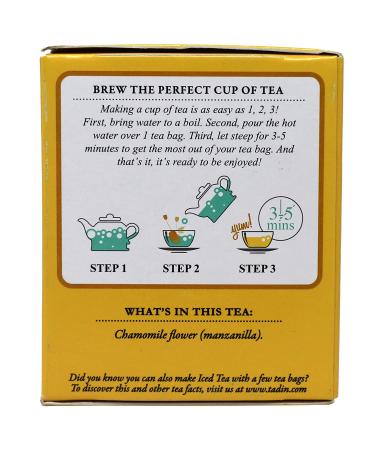 TADIN Chamomile Tea: Stomach Pain Relief, Anti-inflammatory & Relaxing Effects, Caffeine-Free, Non-GMO - 3-Pack 0.76 Oz, 24 Count - Buy Online on SooperMarket.com