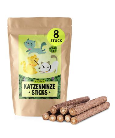 Thompson & Wood |8x catnip sticks |Caustlichen |100% natural |Suitable as a cat toy |Natural dental care |Equipment of bad breath & tartar