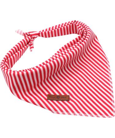 Buy Lionet Paws Red & White Striped Dog Bandana - Triangle Scarf for Stylish Pets - International Shipping Available - Buy Online on SooperMarket.com