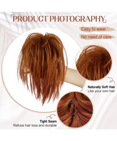 PORSMEER Claw Clip Ponytail Hair Extension - Tousled Updo Bun Copper Red 10 inch Auburn - Buy Online on SooperMarket.com