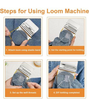 Darning Egg Mini Loom for Socks | 14 Hooks Speedweve Style Weaving Tool | 9 Large Eye Needles | 50 Colors Thread for DIY Handcraft - Buy Online on SooperMarket.com