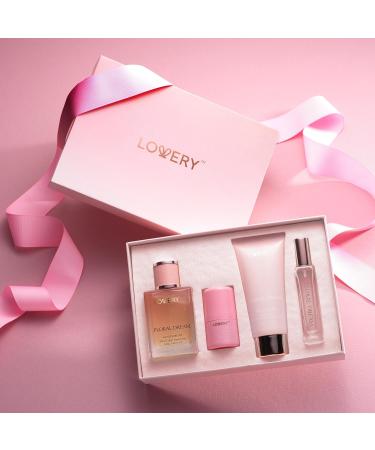 Gift for Women Floral Dream 4 in 1 Womens Perfume & Deodorant Set - 4pc Pink Eau de Parfum Fragrance Sets - Perfumes for Women Gift Set with Non Toxic Antiperspirant Stick Body Lotion & Mini Perfume - Buy Online on SooperMarket.com