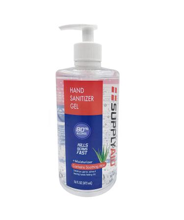 SupplyAID 80% Alcohol Hand Sanitizer Gel with Aloe Vera - 16oz Pack of 2 | FDA Approved - 74035-1051-5 - Buy Online on SooperMarket.com
