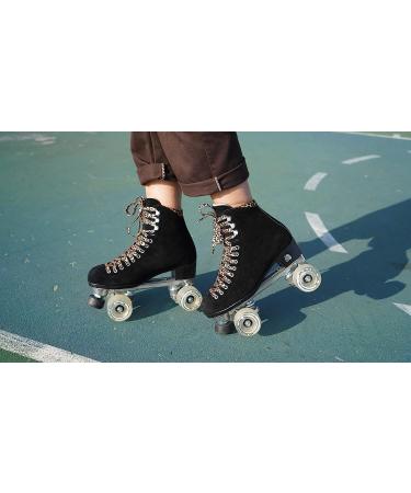 Moxi Panther Roller Skates - Stylish Black Suede Womens Skates | Size 7 - Buy Online on SooperMarket.com