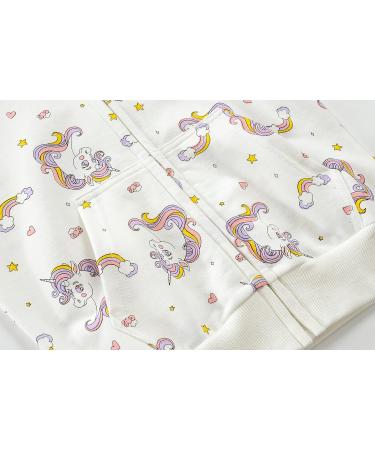 Baby Girl Unicorn Zip-up Hoodie Sweatshirt - White - 5-6 Years - Buy Online on SooperMarket.com