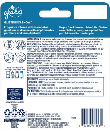 Glade Holiday Plugin Scented Oil Refill Glistening Snow 2 Refills Infused with Essential Oils Holiday Limited Collection - Buy Online on SooperMarket.com