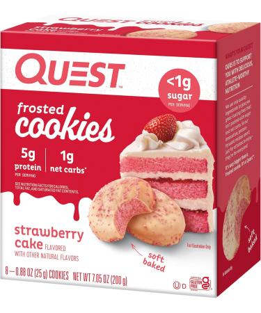 Quest Frosted Cookie Protein Cookie Strawberry Cake 8/box - Buy Online on SooperMarket.com