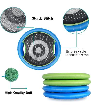 WIn SPORTS Trampoline Paddles Disc Indoor Outdoor Game for 4 Players Camping Game for Kids  Adults Couples  Friends Family  Includes 4 Rackets  3 Rubber Koosh Balls 1 Storage Bag - Buy Online on SooperMarket.com