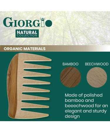 Giorgio GIONAT8 Small Natural Wooden Hair Comb for Curly & Thick Hair - Buy Online on SooperMarket.com