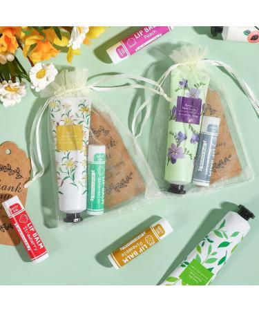 AZEN 50 Sets Hand Cream & Lip Balm Bulk - Perfect Bridal Shower & Thank You Gifts for Guests | Wedding Favors with Organza Bags & Cards - Buy Online on SooperMarket.com