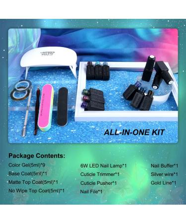 Lavender Violets 19 Pcs Gel Polish Starter Kit with LED Nail Lamp - Arctic Night-R631 - Buy Online on SooperMarket.com