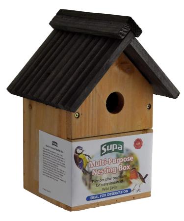 Supa Wild Bird Multi-Purpose Nesting Box | Can Be Either Open Fronted Or A Traditional Nest Box | Suitable For Many Different Species Of Garden Birds