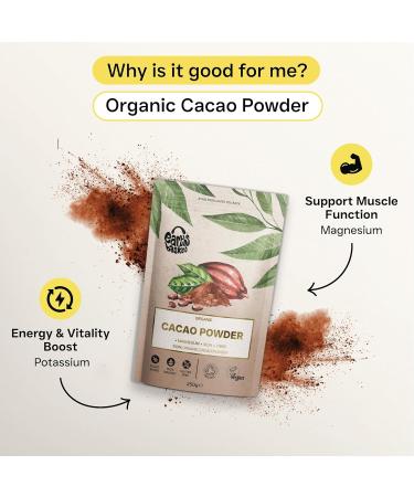 Earths Basket Organic Cacao Powder 250g Peruvian Natural & Pure Theobroma Cacao. Magnesium & Iron - Buy Online on SooperMarket.com