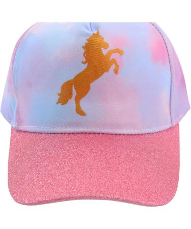 Girls Unicorn Tie-Dye Baseball Cap | Adjustable Rainbow Snapback Hat for Ages 3-10 - Buy Online on SooperMarket.com