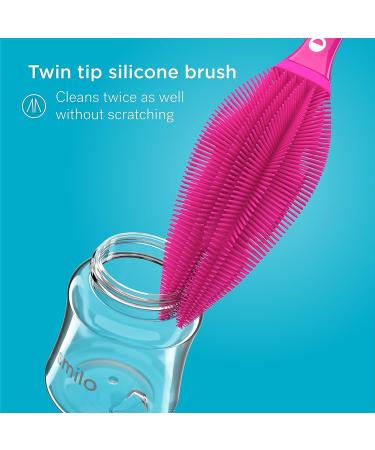 Smilo Baby Bottle Feeding Gift Set - Silicone Pacifier, Nipples, Cleaning Brush - Perfect for Girls & Boys - Pink - Buy Online on SooperMarket.com