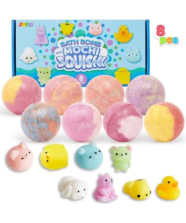 8 Pack Bubble Bath Bombs for Kids with Surprise Toy - Natural Essential Oil Fizzies Set - Kids Safe Christmas Gift - Buy Online on SooperMarket.com