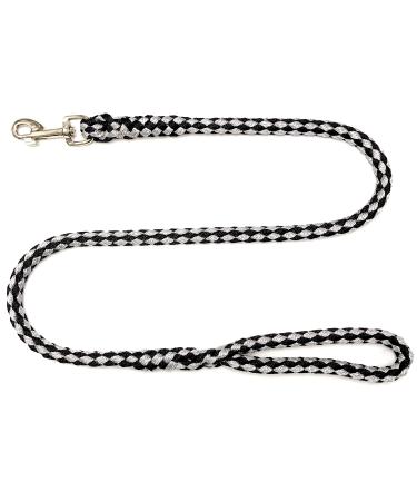 Dog leash large dogs jumbo with hand loop up to 80 kg / guide leash / practice leash / training line very stable 17 colors (1.30m black and silver) 1.30 m black-silver